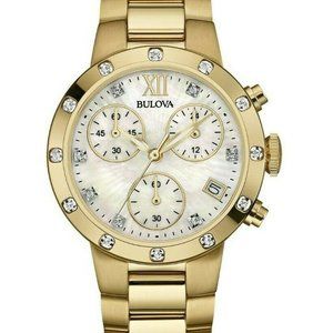 Bulova Diamond 30mm Gold Accent Watch